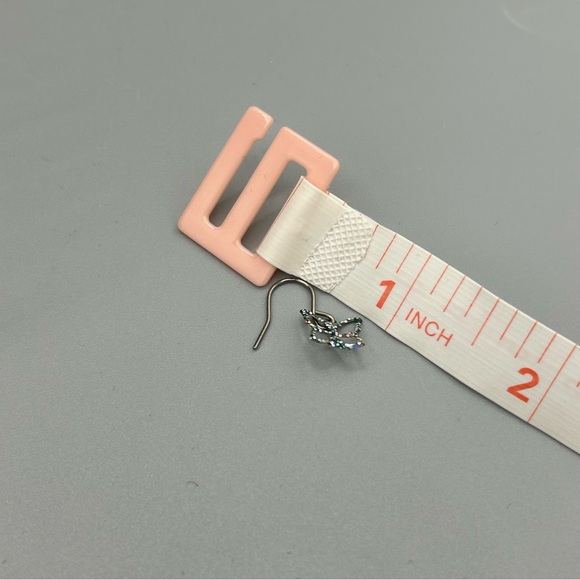 Butterfly Dangle Earrings Silver Tone Magnetic - Picture 8 of 8